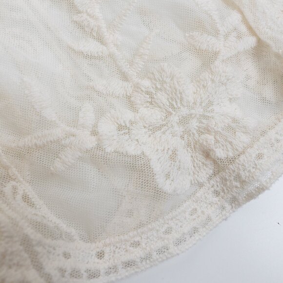 Suzy Shier White Floral Embroidered Mesh Kimono Duster Cover Up One Size - Picture 11 of 13